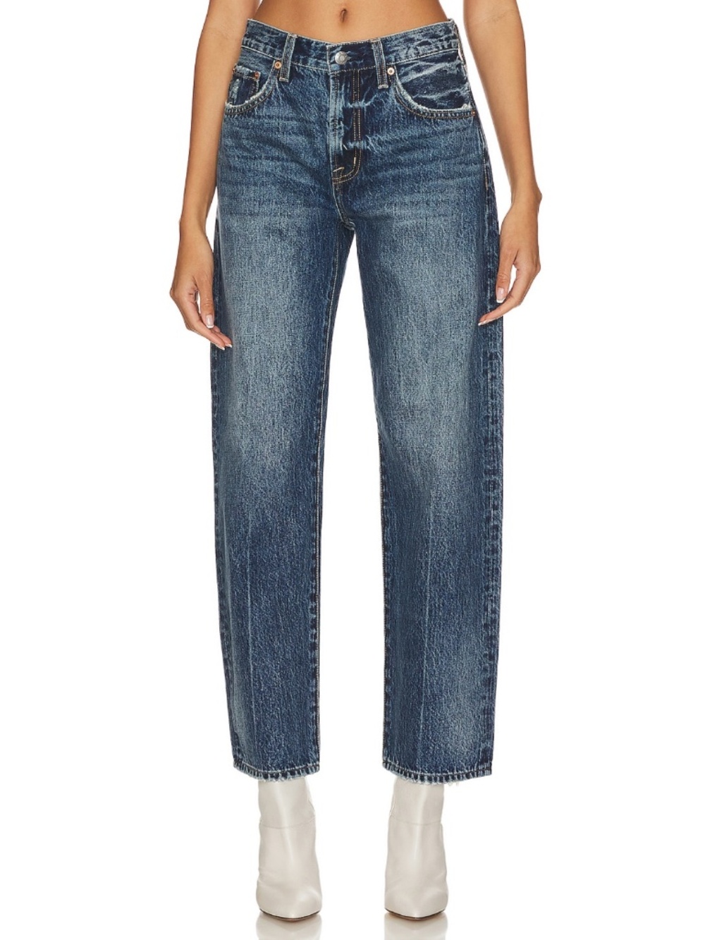 Pistola Lexi Mid Rise Relaxed Straight Jeans Size 26
